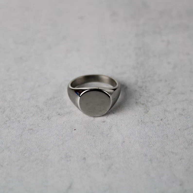 Signet Ring Solid 925 Sterling Silver rectangle silver ring geometric Ring All S