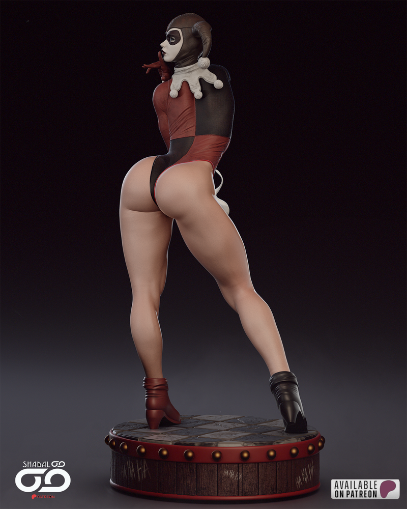 Harley Quin 3D Resin Figure - 30 CM - Hand Painted - 12K Resolution