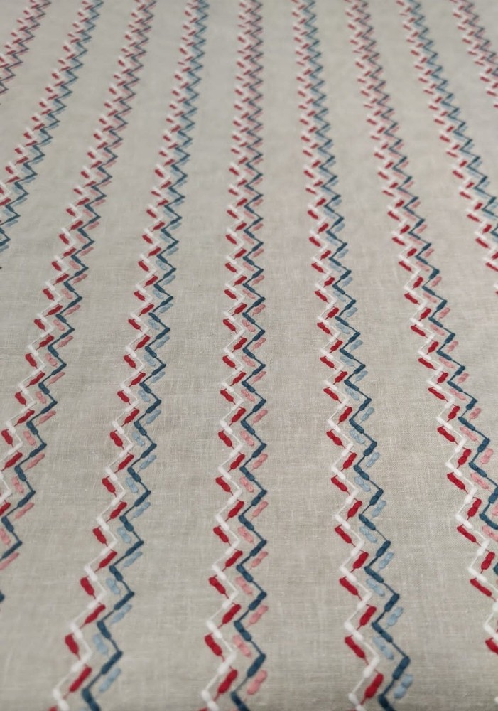 Clarke & Clarke Norah Coral Embroidery Curtain Fabric 3 Metres (RRP £39m)