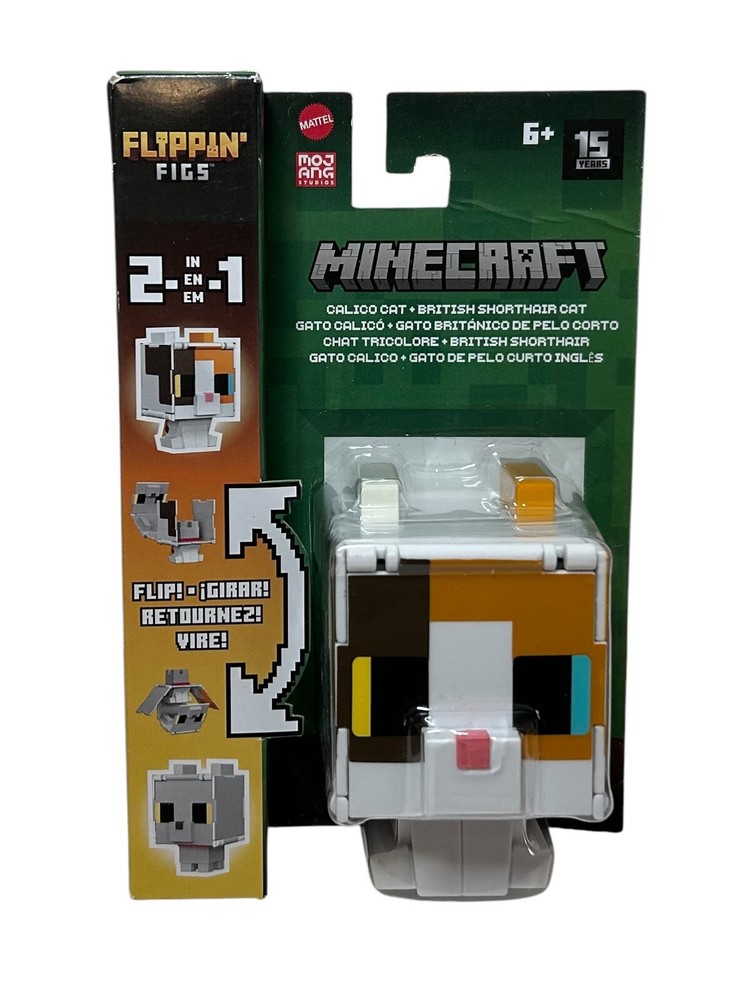 2024 Minecraft Flippin’ Figs - GALICO CAT + BRITISH SHORTHAIR CAT 2-in-1 Figure