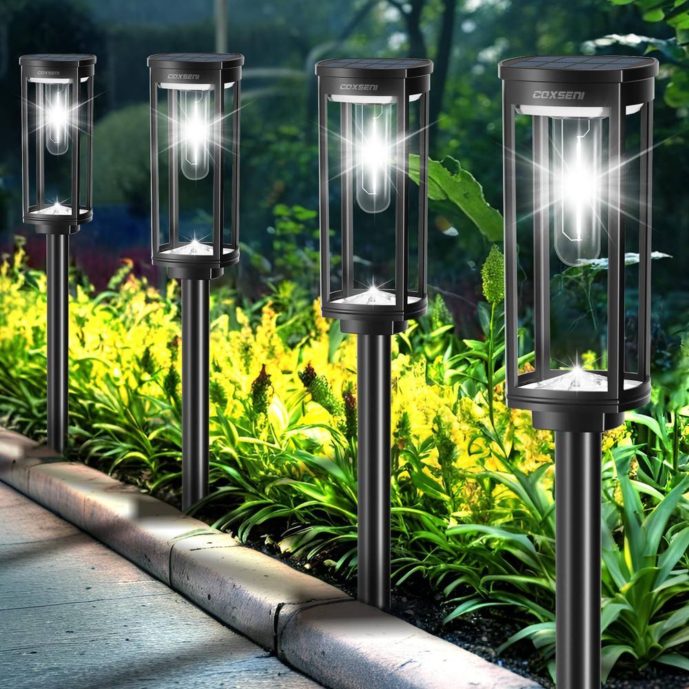Bright 8-Pack Solar Path Lights for Outdoor Waterproof Illumination