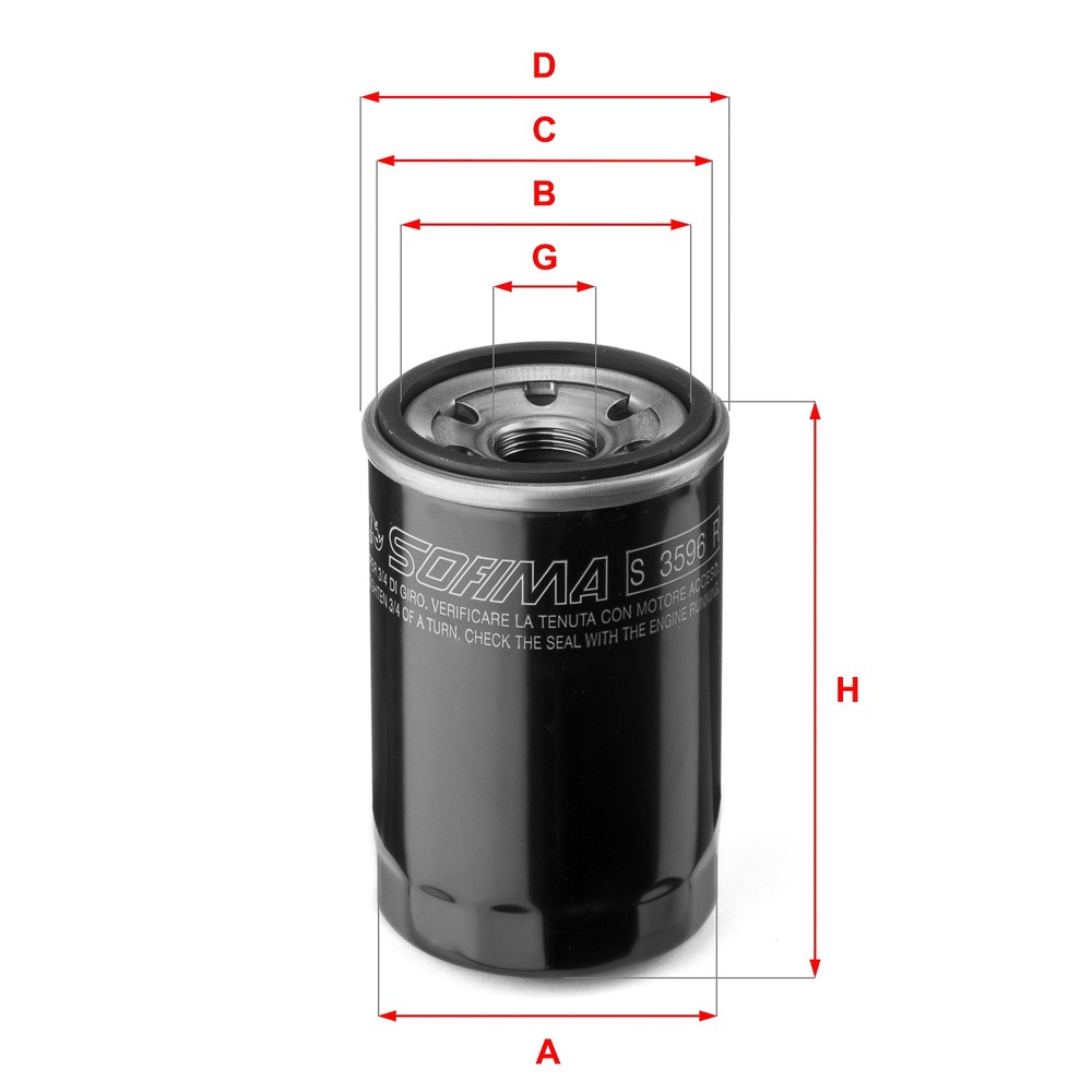 Oil filter right (right) for GIULIETTA 1.8 04.10-12.20, ALFA ROMEO 4C
