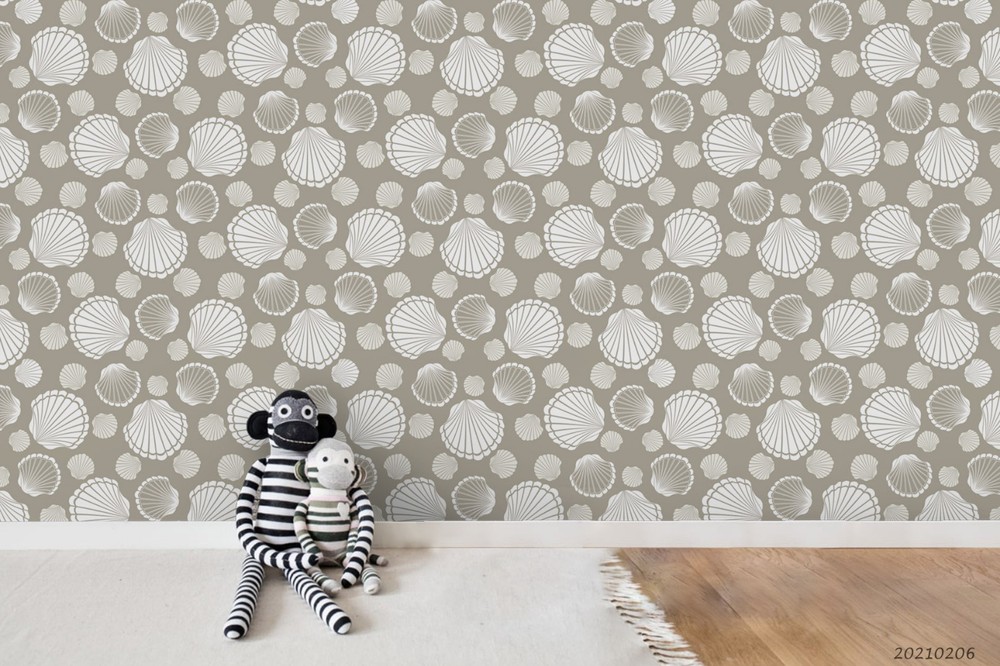 3D Seashells Pattern Wall Murals Wallpaper Murals Wall Sticker