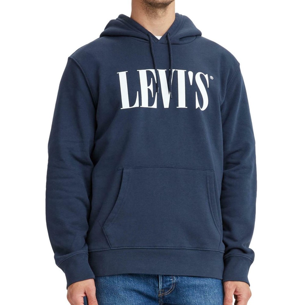 Levi's Authentic Graphic Hooded Sweatshirt Navy Men's Size  S