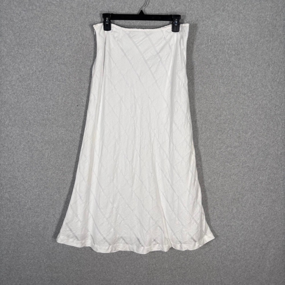 VTG Carole Little Linen Fairy Maxi Skirt Size 4 Coastal Beachy Cottage Flutter
