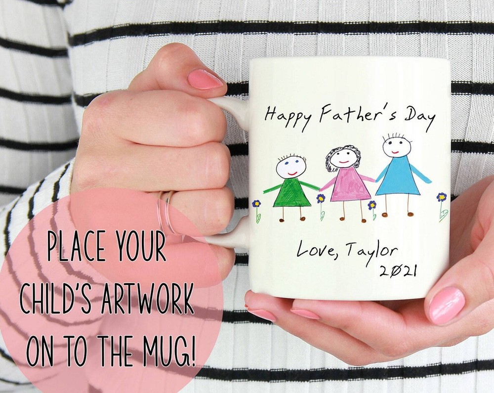 Custom Child Kid Artwork Mug Father's Day Mug Children Mug Mug For Dad's Mug For