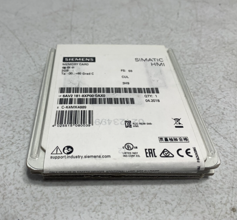 Siemens 6AV2181-8XP00-0AX0 2GB SD Memory Card for Industrial Automation