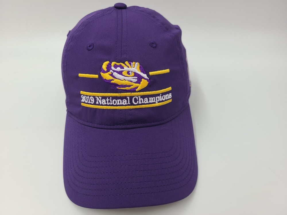 LSU Tigers 2019 National Champions The Game Split Bar Strapback Hat Cap Men NCAA