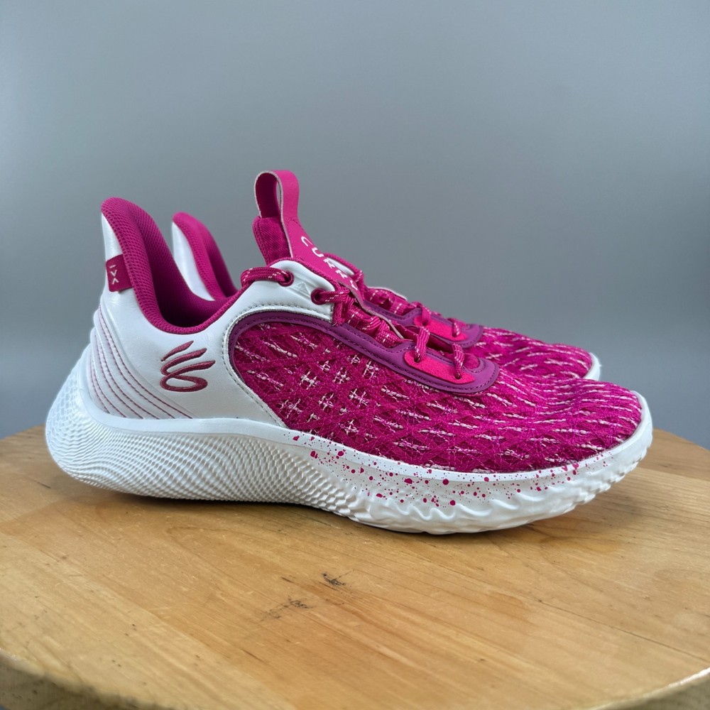 Under Armour UA Curry 9 Men’s Size 11 Basketball White Tropical Pink 3025631-600