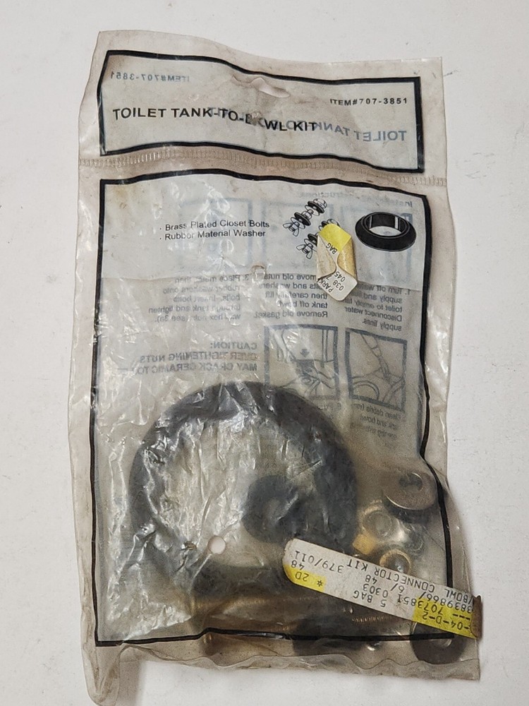 Toilet Tank-To-Bowl Bolt Kit Brass Bolts 3