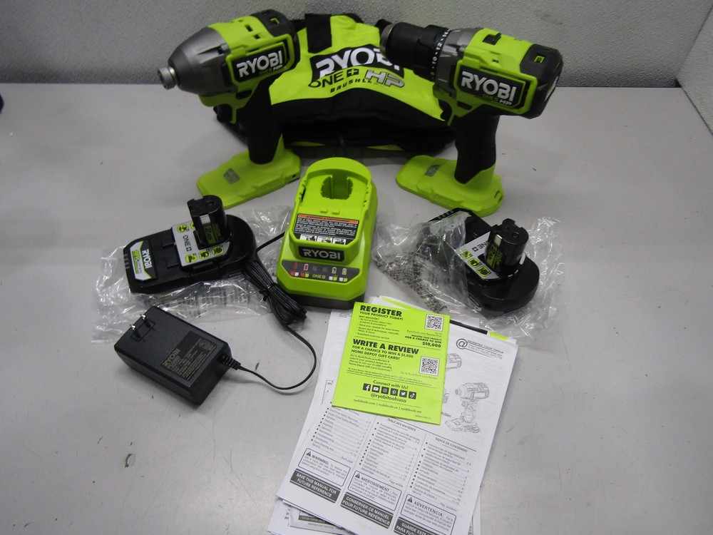 Ryobi One+ HP 18V Cordless Drill Driver and Impact Driver Combo Kit  