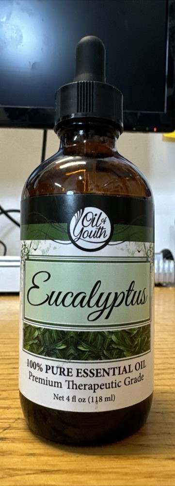 Oil of Youth Eucalyptus 100% Pure Essential oil 4 oz - With Dropper
