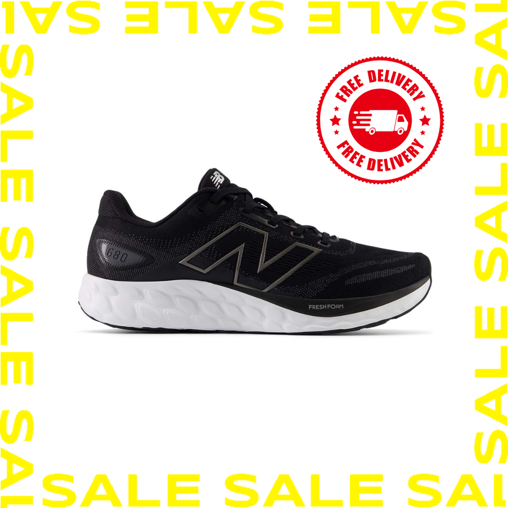 Men's New Balance 680 v8 Running Shoes, No-sew upper for a sleek fit and feel, 9