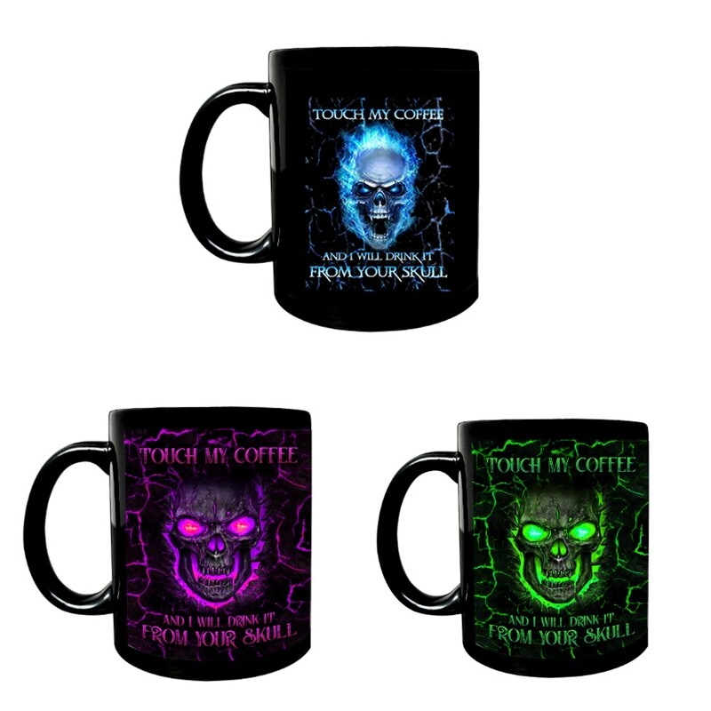 Funny Coffee Mug for Touch Coffee I Will Drink It Skull 11oz Ceramic Tea Cup
