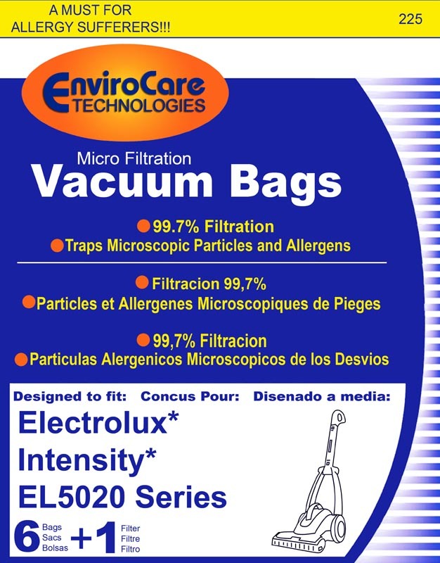 Electrolux EL5020 Micro Filtration Vacuum Bags 6 Pack with Free Filter
