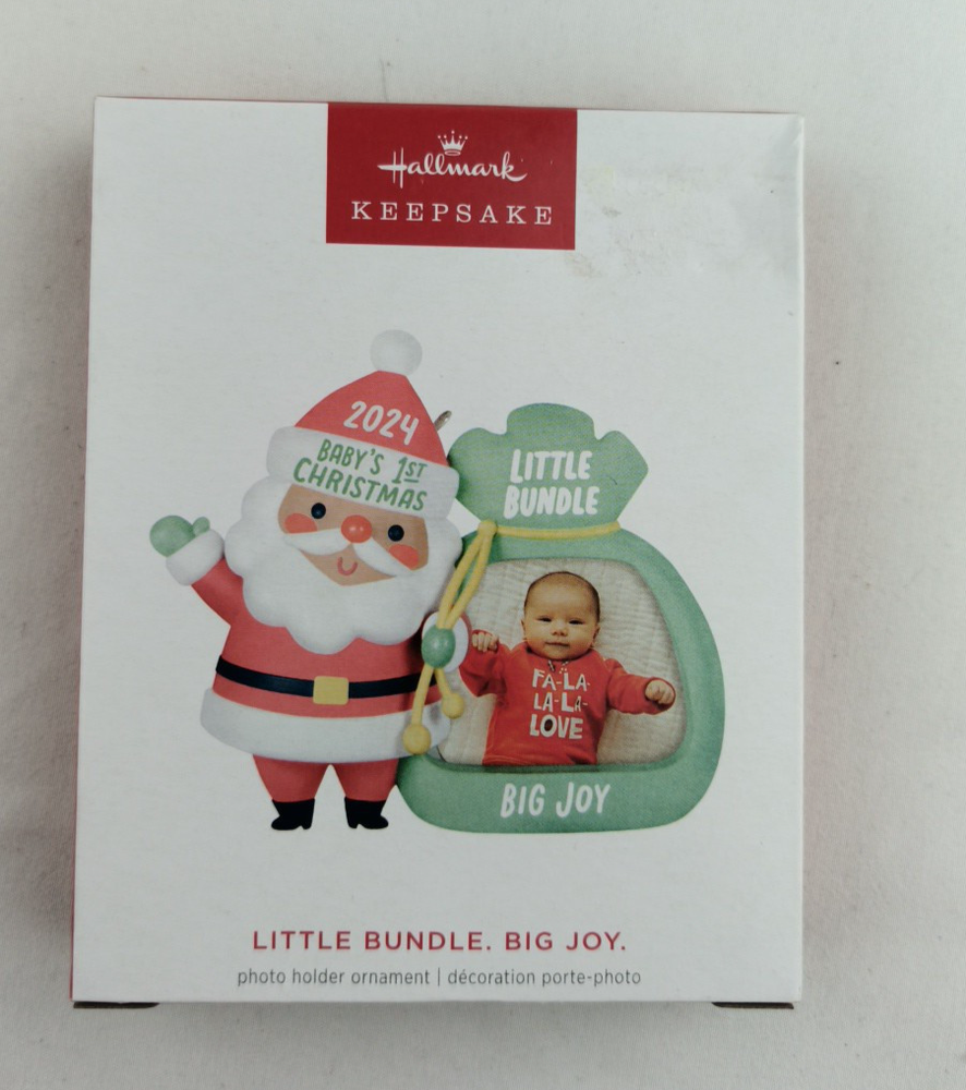 Hallmark 2024 Keepsake Little Bundle Big Joy Photo Frame Christmas Ornament