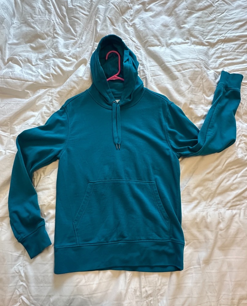 Amazon Essentials Men’s Teal Pullover Hoodie Size SMALL – Cotton Blend Casual
