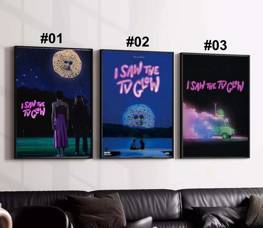 I Saw the TV Glow Retro Horror Movie Poster Neon Night Aesthetic