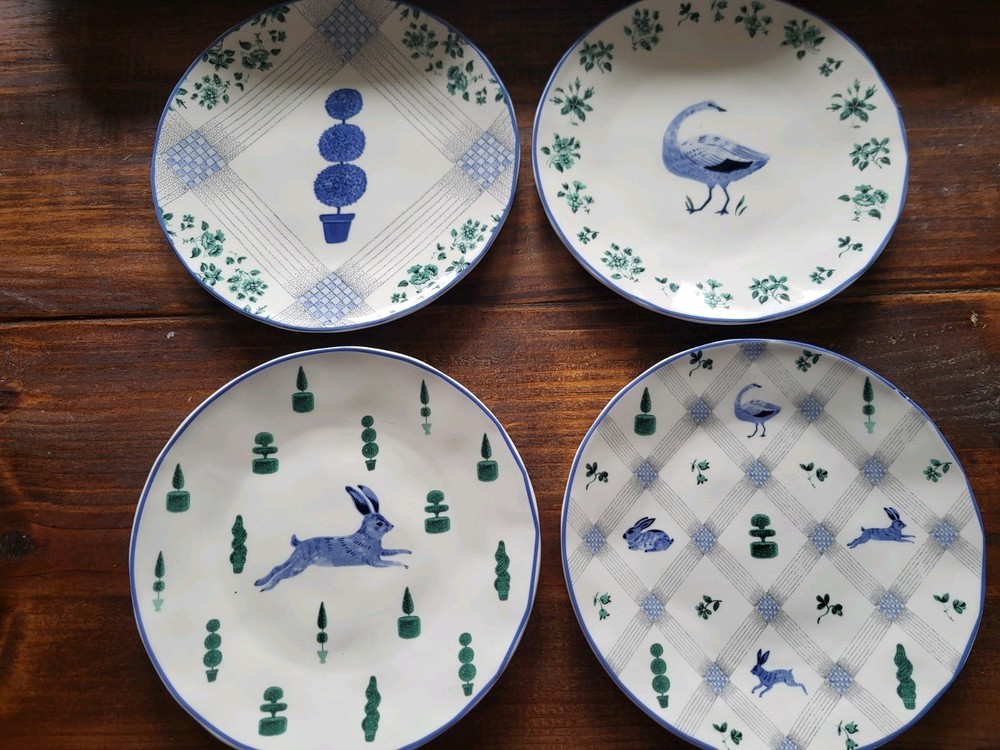 Set Of Four Anthropologie Plates