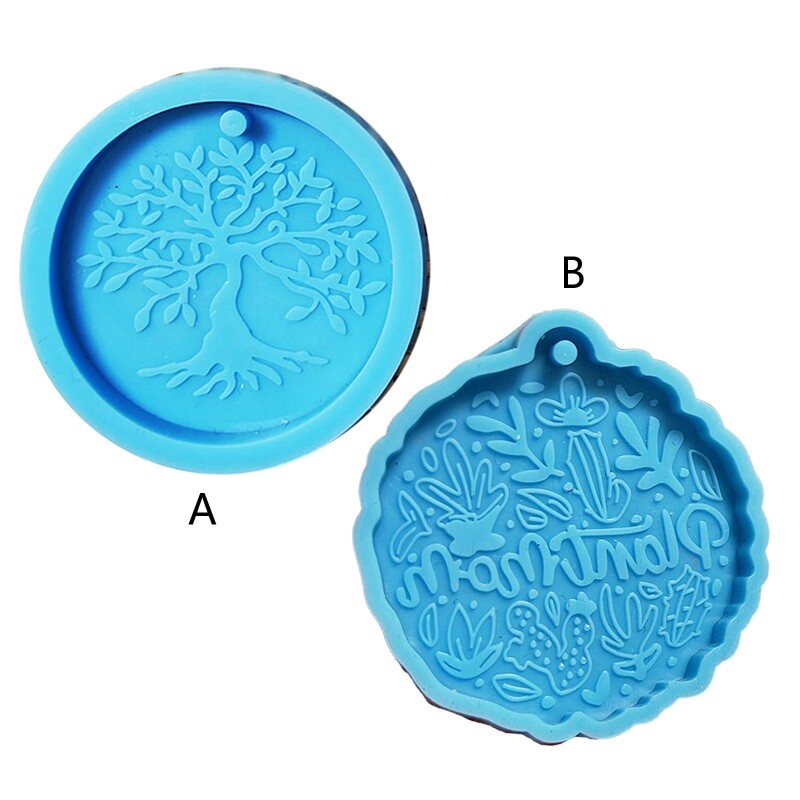 Round Silicone Keychain Mold for DIY Epoxy Resin Charms