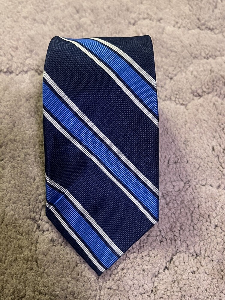 Tommy Hilfiger Men's Blue Silk Classic Stripe Tie 3 1/8 Width