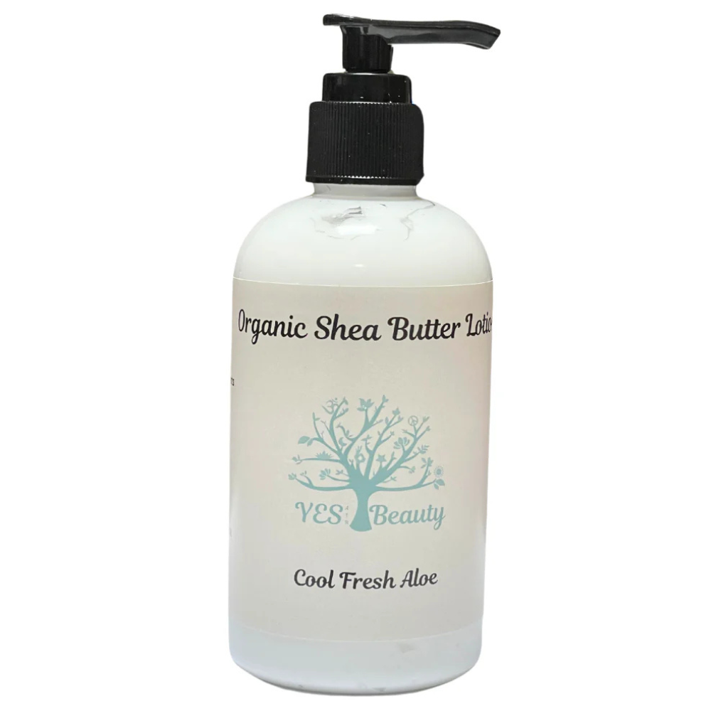 Handmade Body Lotion Organic Shea Butter & Coconut Oil - Cool Fresh Aloe - 8 oz