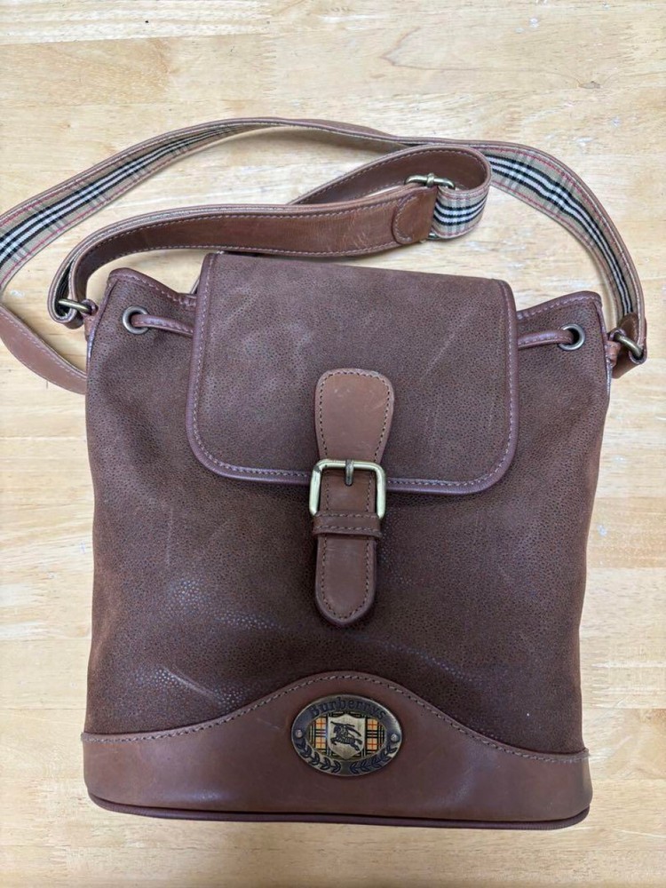 Burberry Shoulder Bag Nova Check Canvas Brown Authentic F1105167