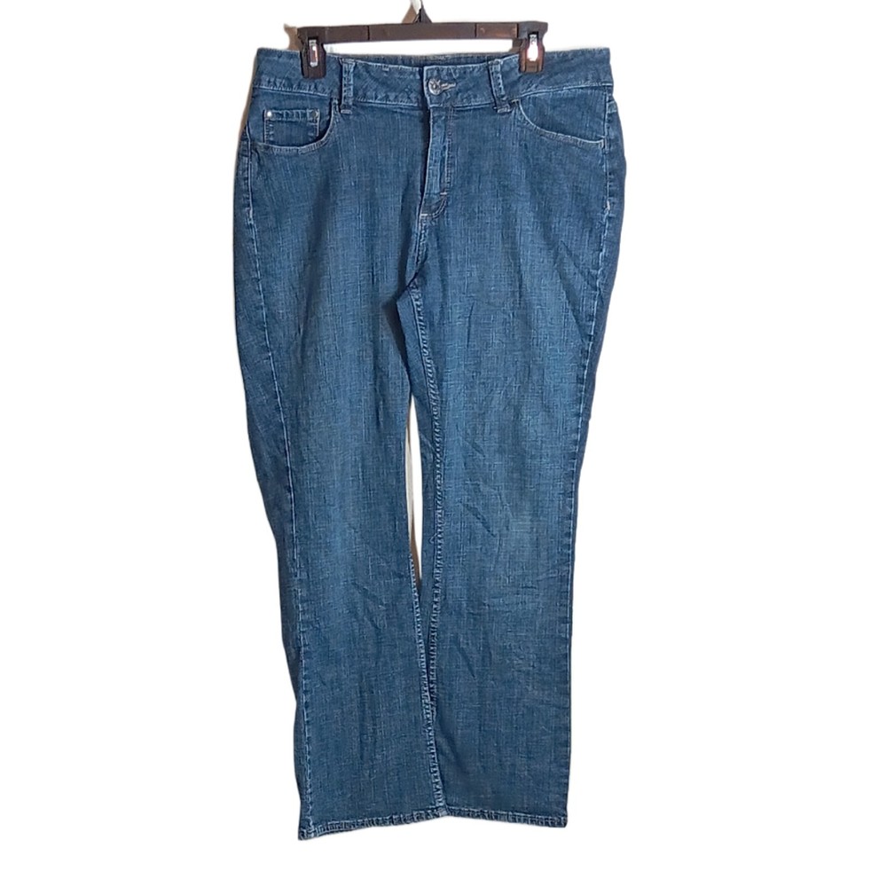 Riders By Lee Bootcut Jeans Womens 14 Petite Medium Wash Mid Rise Stretch Denim