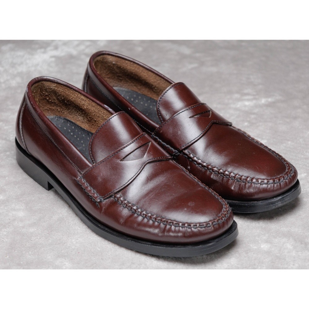 GH Bass Zevon Burgundy Leather Penny Loafers Mens Size 10.5