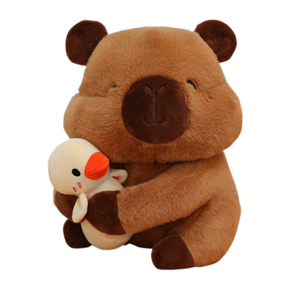 11.8'' Capybara Stuffed Plushie Toy Capybara Hugging Yellow Duck Plush Cute Doll