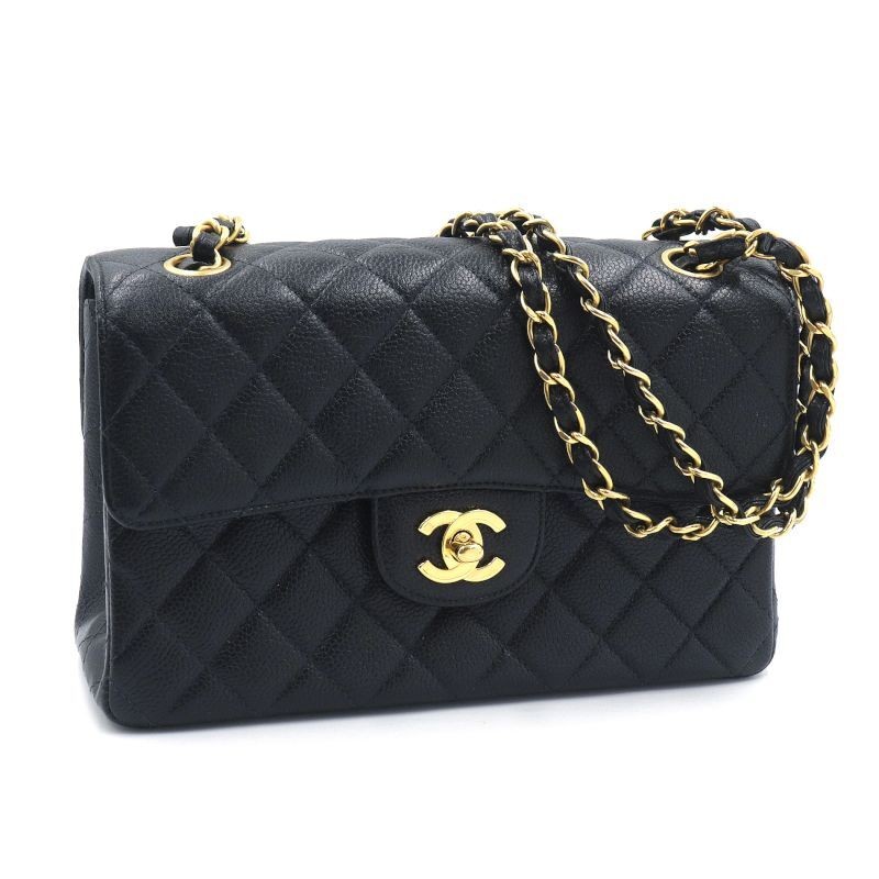 Chanel Matelasse Double Face Chain Shoulder Bag Black CC Mark 878417