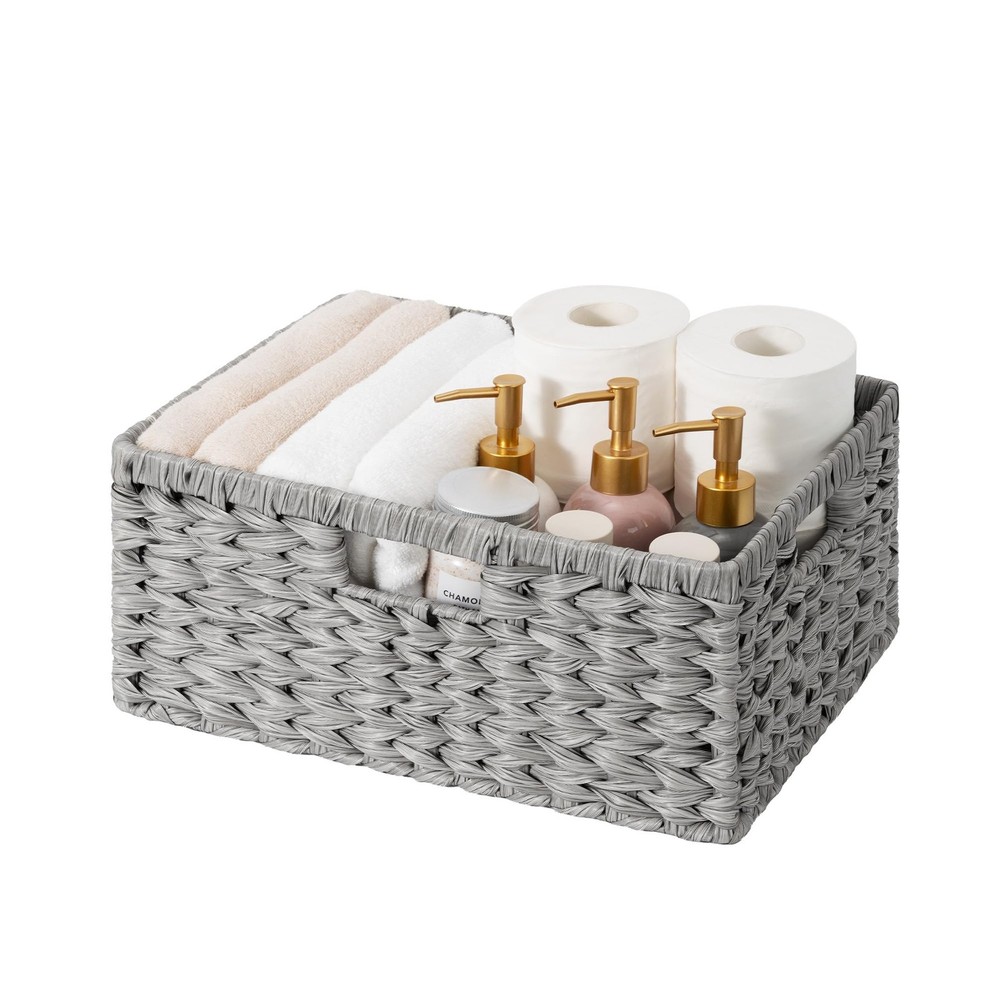 Wicker Storage Baskets for Shelves, Waterproof Wicker Baskets for Organizing,...