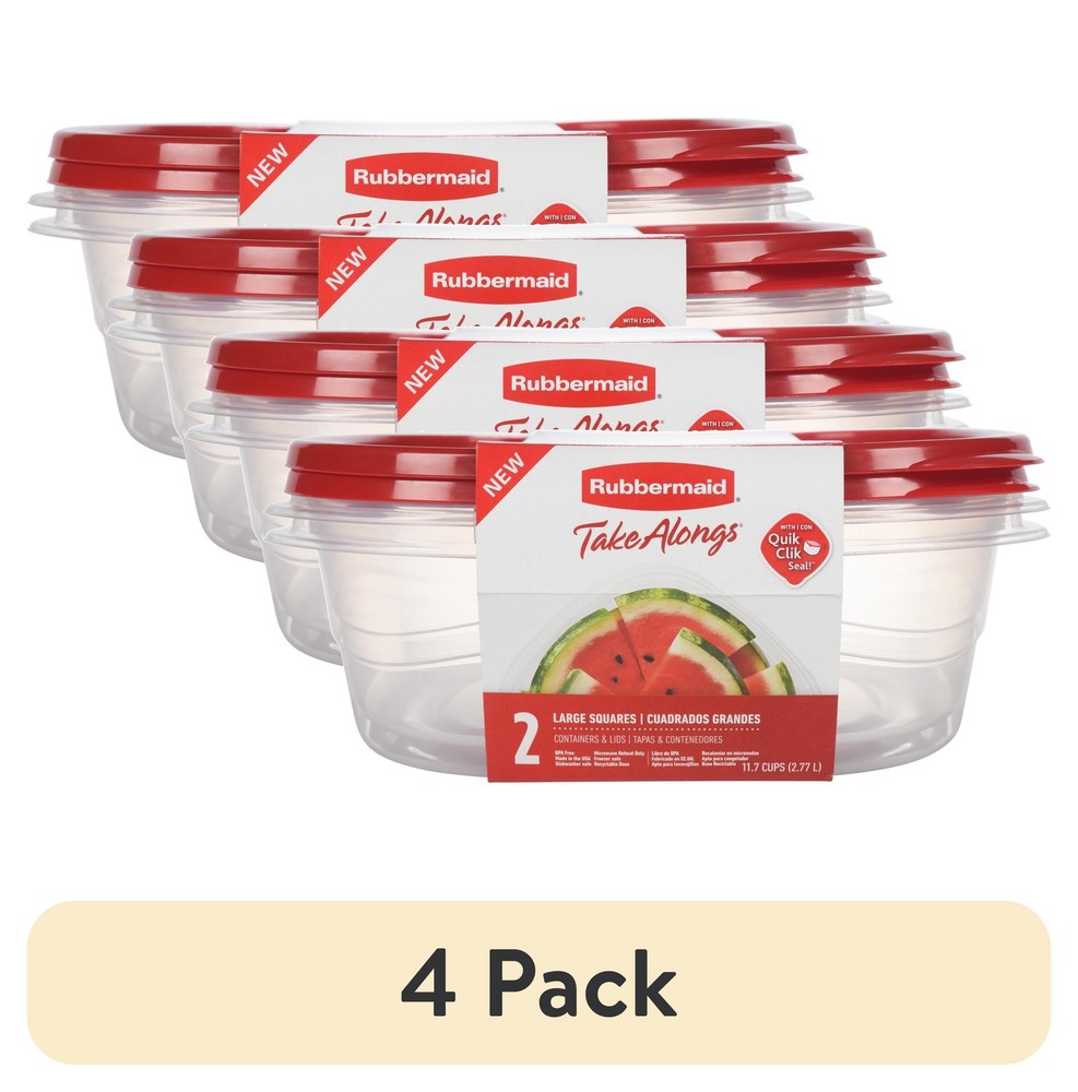 (4 pack) Rubbermaid TakeAlongs 11.7 Cup Food Storage Containers