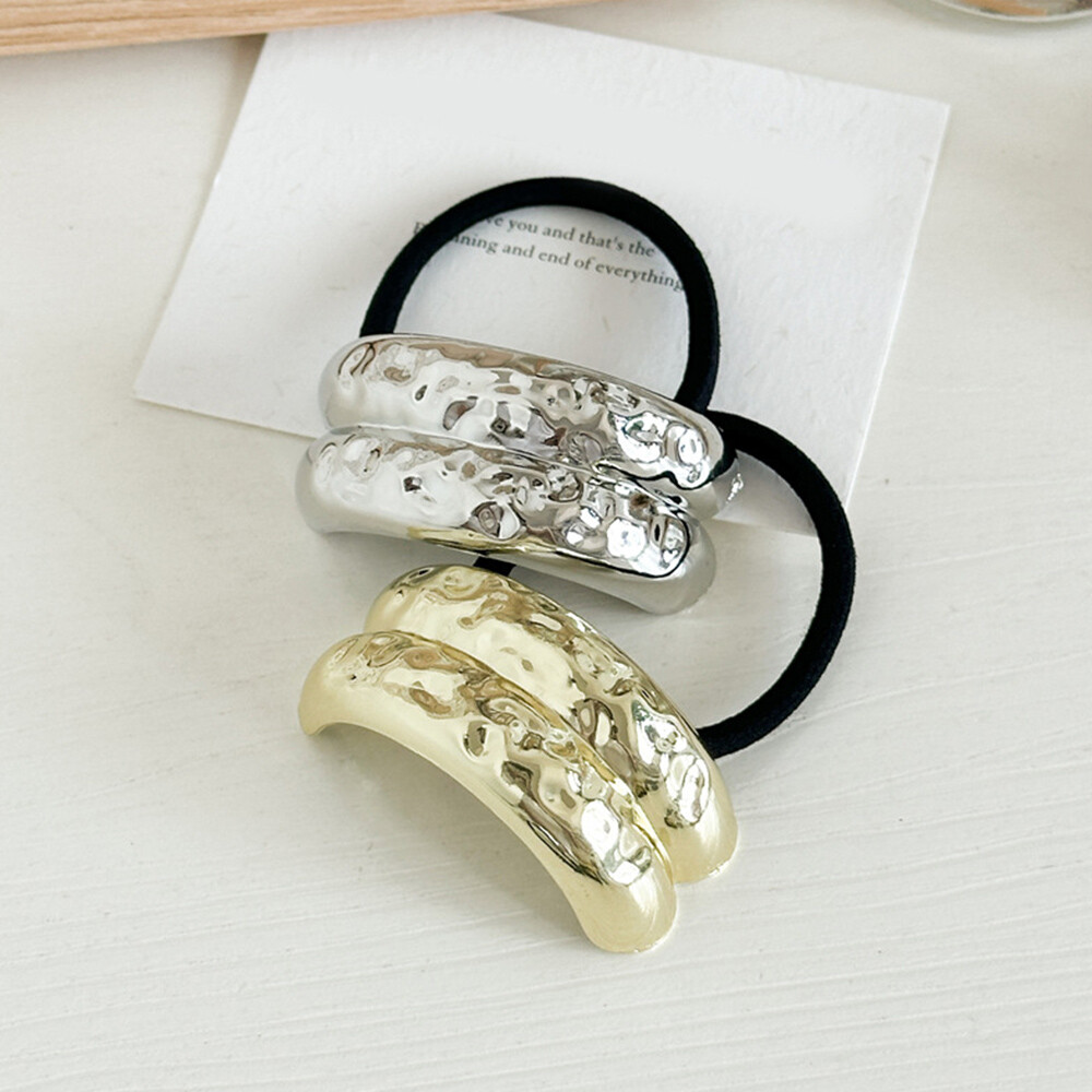 Double-Layer Metal Irregular Hair Bands for DIY Hair Rope Styling