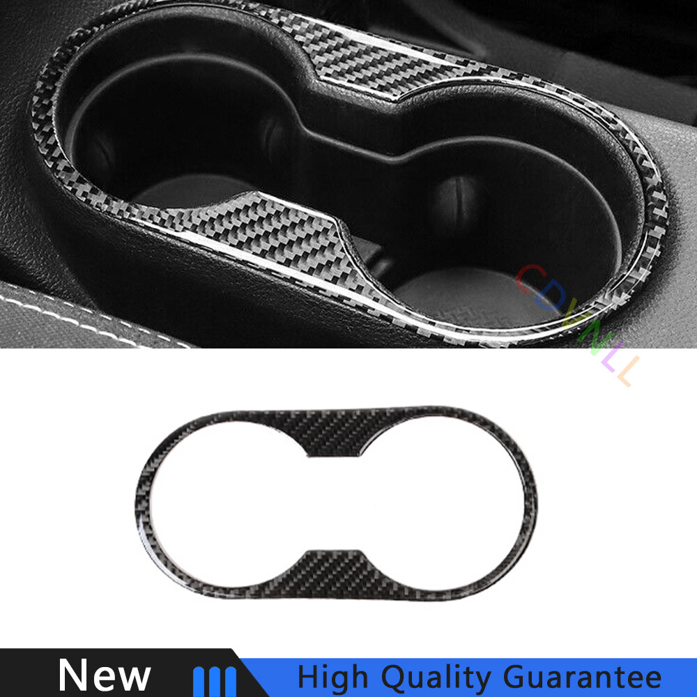 For Jeep Wrangler JK 11-17 Real Carbon Fiber Middle Console Water Cup Frame Trim