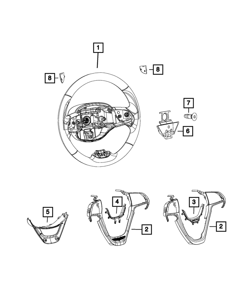 Genuine Mopar Steering Wheel Bezel 5QV36NA5AB