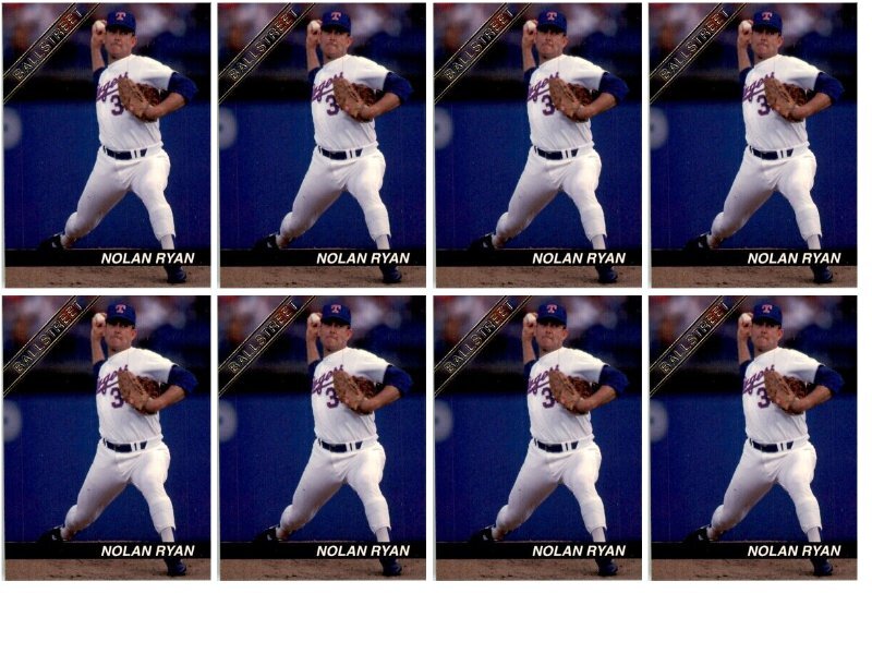 (8) 1992 Ballstreet Nolan Ryan Texas Rangers Card Lot