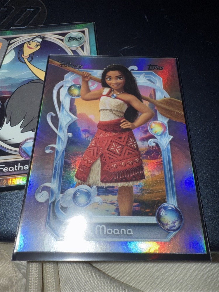 MOANA RARE RAINBOW FOIL REFRACTOR HOLO Topps Princess Parallel Card - DISNEY