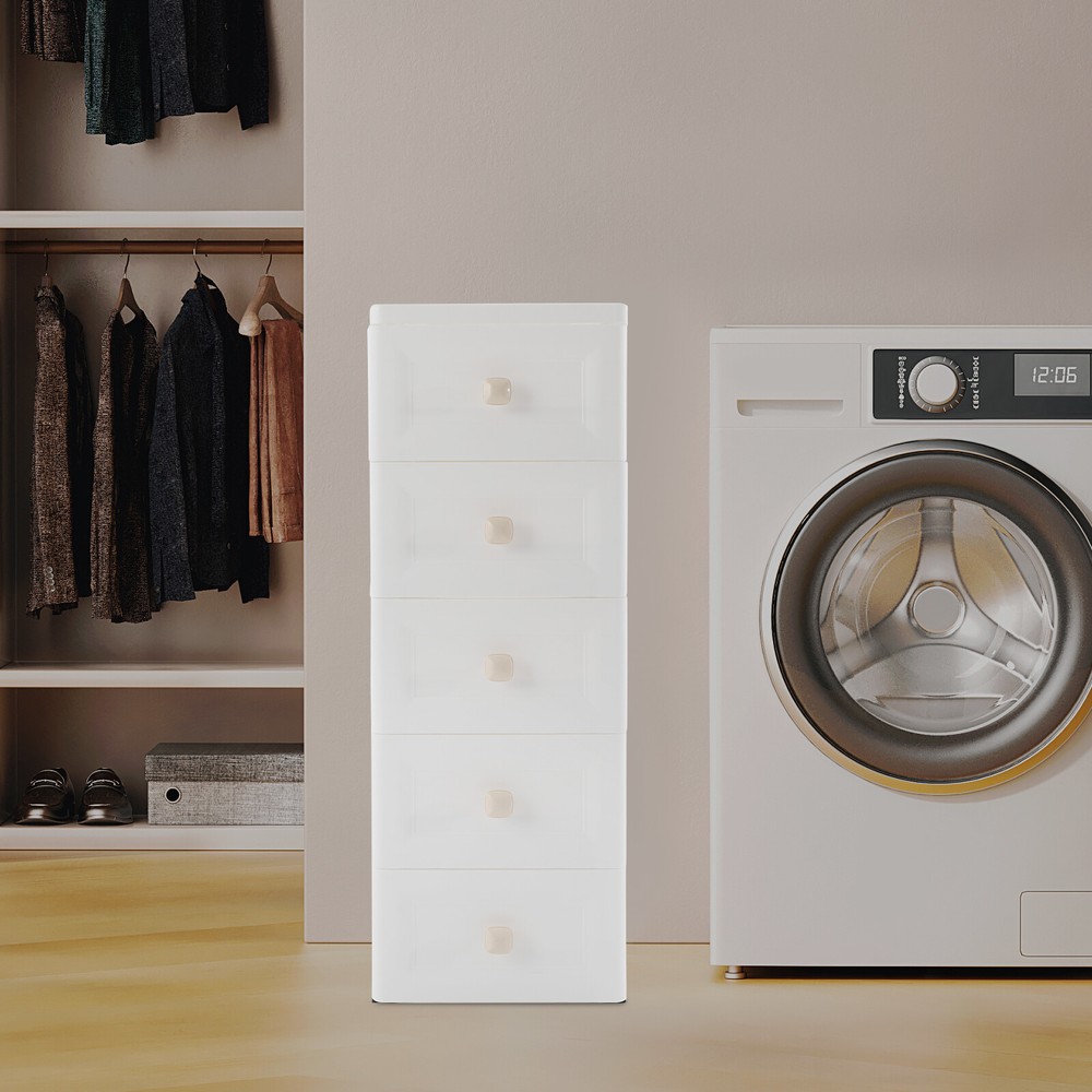 Portable Rolling Storage Cart with Drawers for Bathroom Organization  