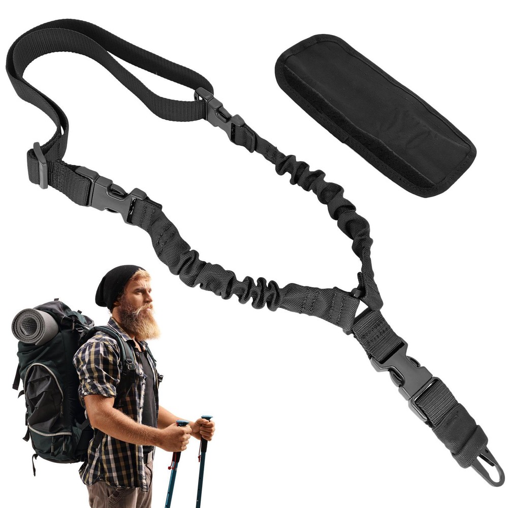 Adjustable Nylon AR Sling with Quick Release Hook and Shoulder Pad for Mountaineering