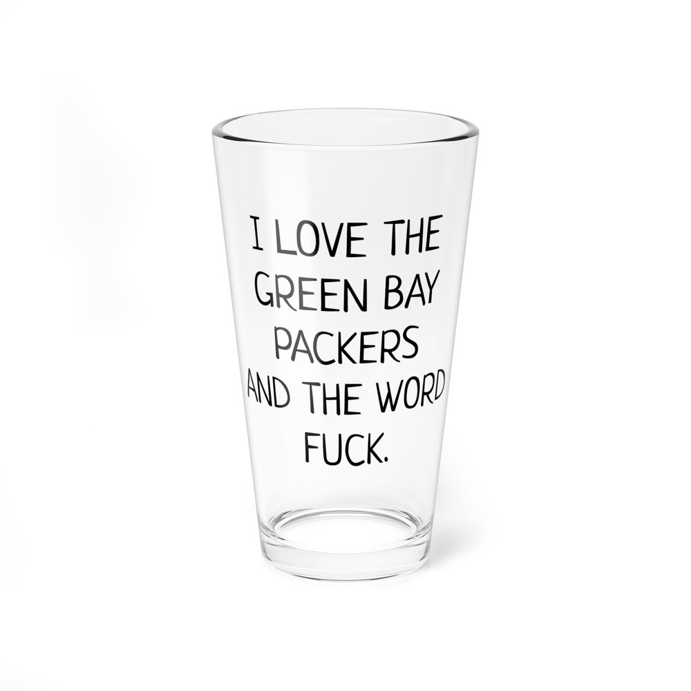 Green Bay Packers Gift - Football Fan Beer Glass : 16 oz Pint  - Funny Game Day