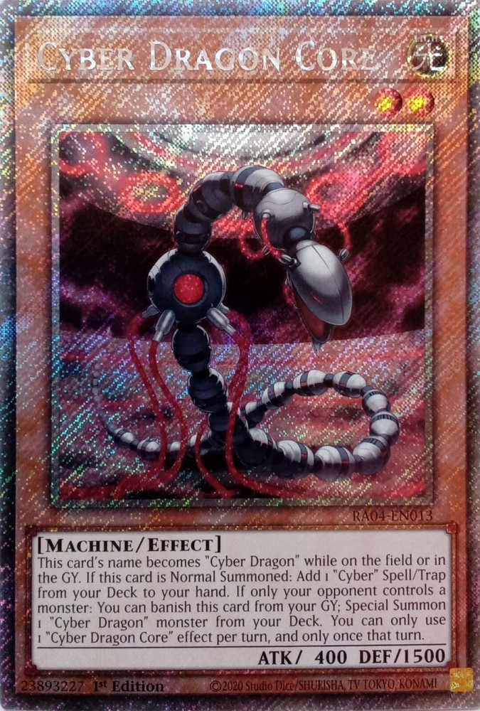 Cyber Dragon Core Platinum Secret Rare 1st Edition YuGiOh Card RA04-EN013