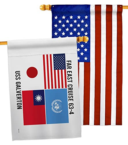 USS Galveston House Flag Pack Armed Forces Navy USN Seabee United State Ameri...