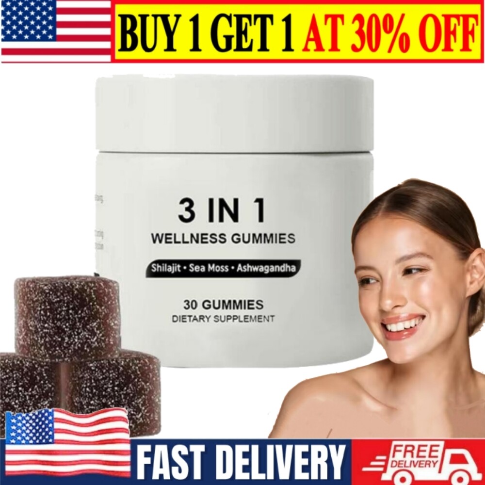 3 in 1 Shilajit Resin Gummies with Ashwagandha for Wellness Boost