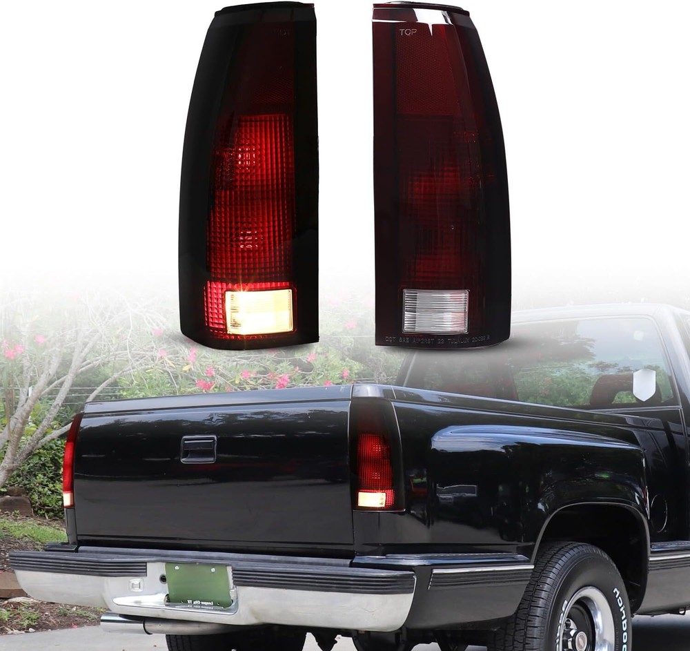 88-99 Chevy GMC C/K C10 1500 2500 3500 Red Smoke Tail Light Pair