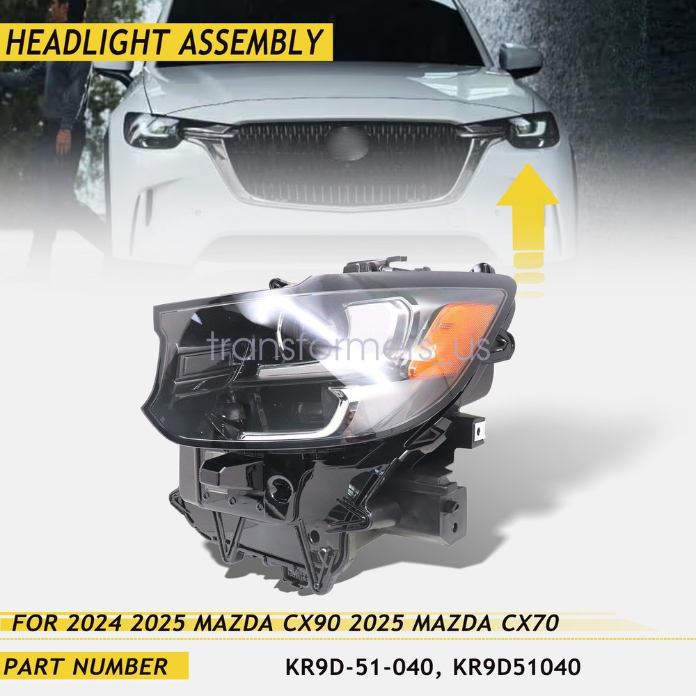 LH LED Headlight Assy Non-Adaptive W/O DRL For 2024-2025 Mazda CX90 KR9D51040