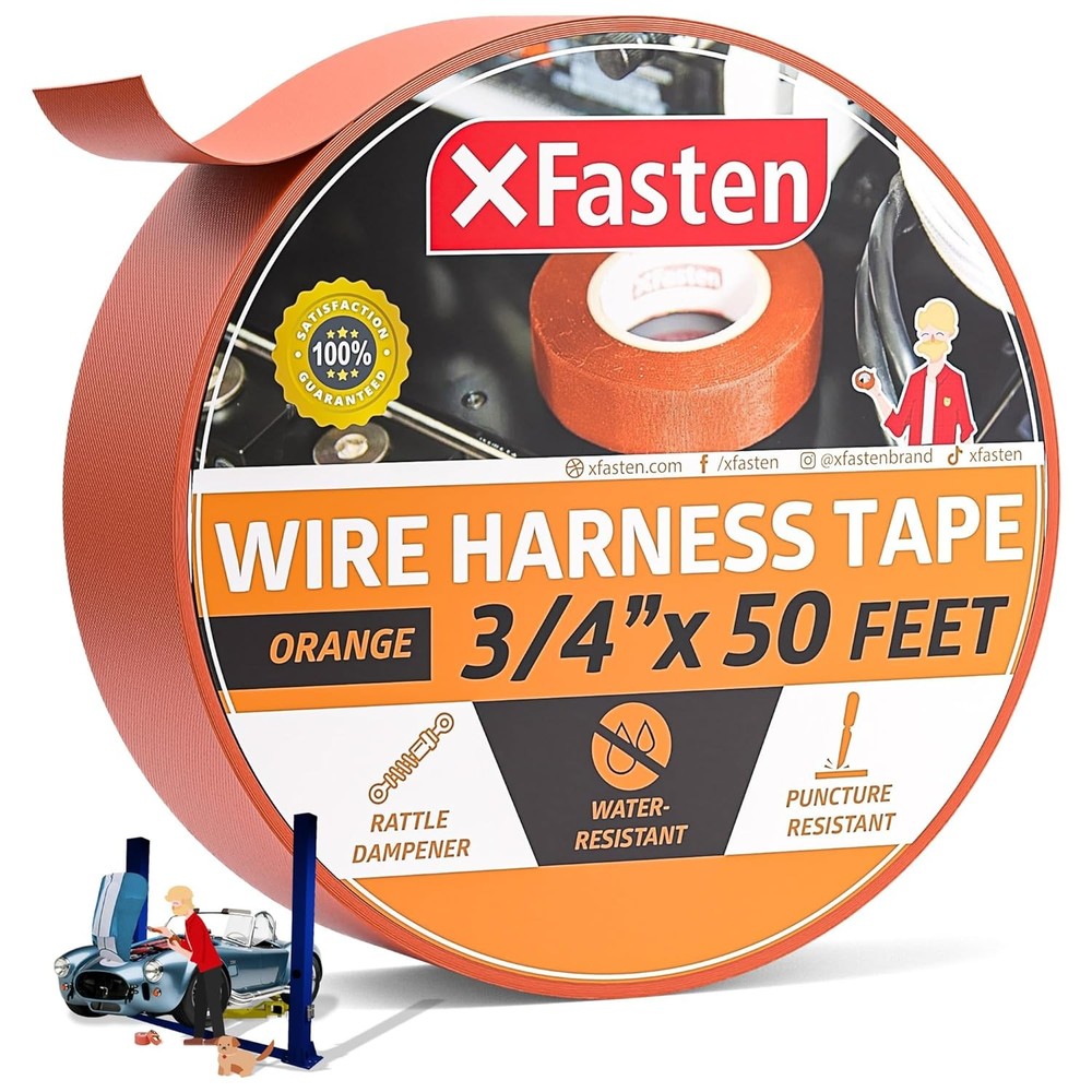 Orange High Temp Wire Harness Tape 3/4 Inch x 50 Feet