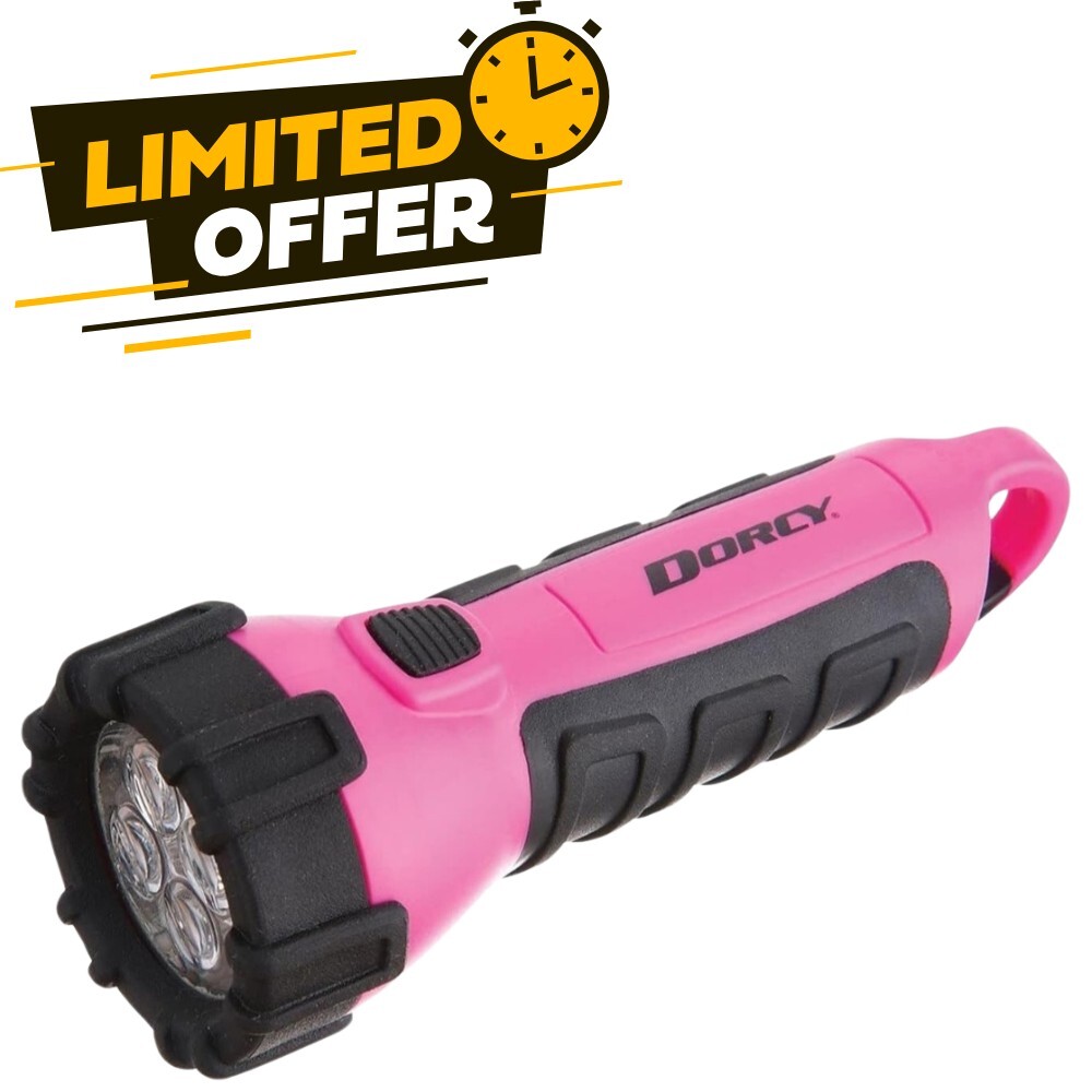 55-Lumen Waterproof Floating LED Flashlight with Carabiner Clip in Pink