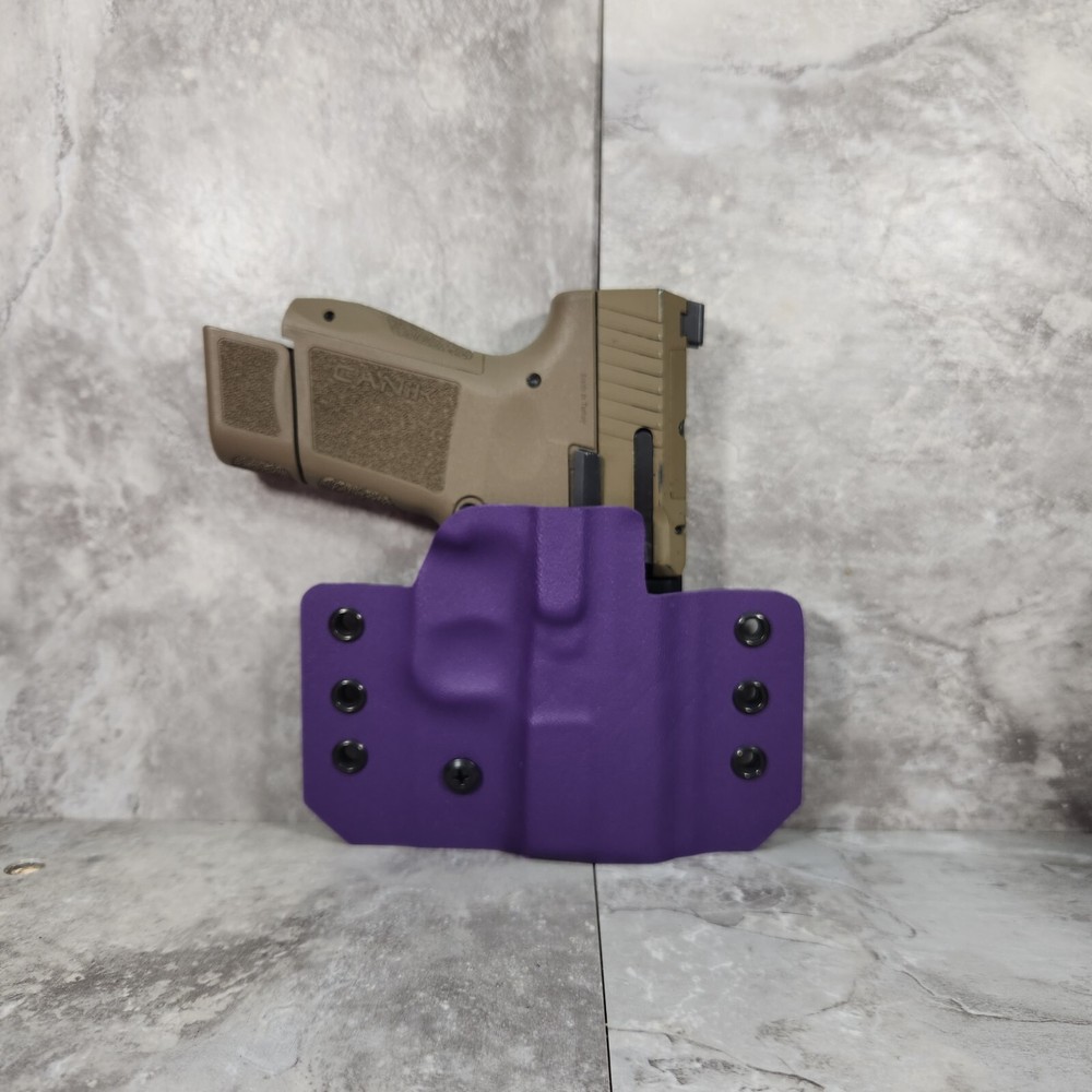 Customizable Purple OWB Holster with MultiMount Wings for Your Firearm Model