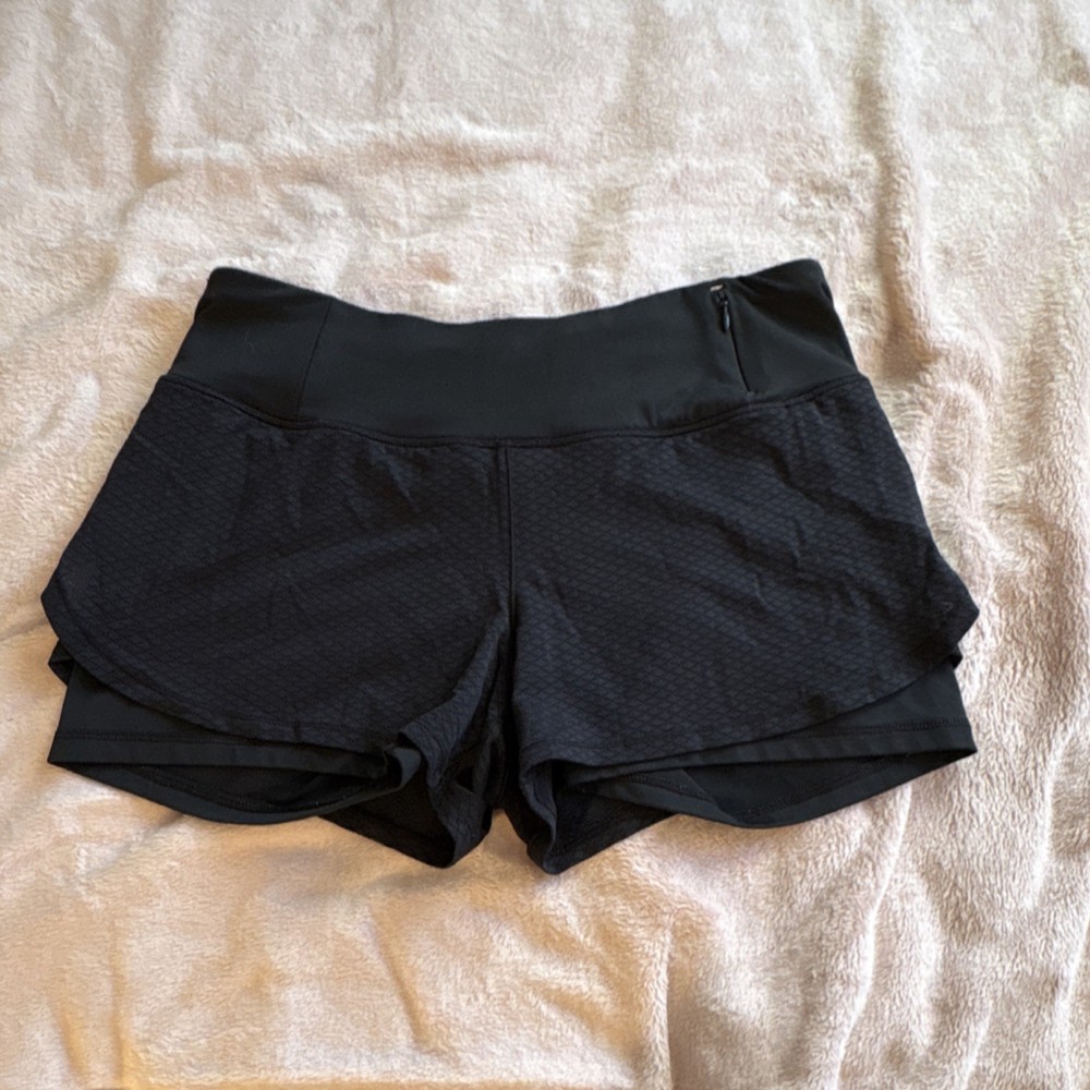 Calia YOGA Women's Black Athletic Running Shorts Stretch Zip Pocket 3